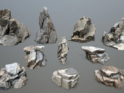 Cliff rocks 1 3D Model
