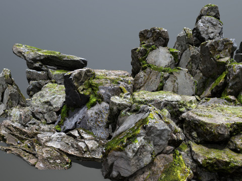 Mossy rocks 3D 模型