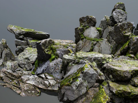 Mossy rocks 3D Model