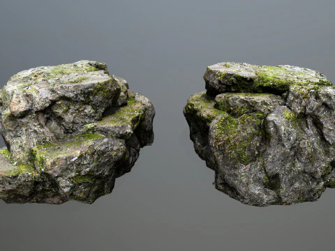Mossy rocks 3D Model