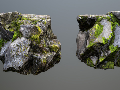 Mossy rocks 3D 模型