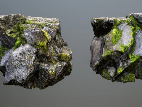 Mossy rocks 3D Model