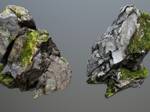 Mossy rocks 3D 模型