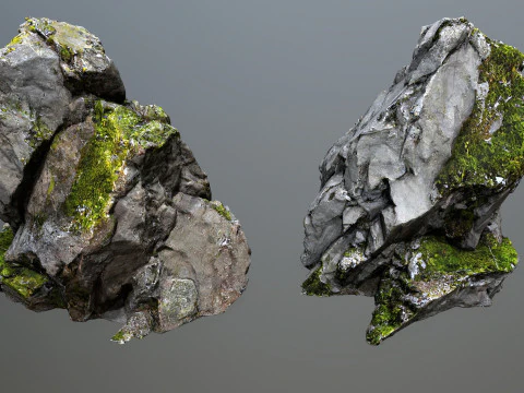 Mossy rocks 3D Model