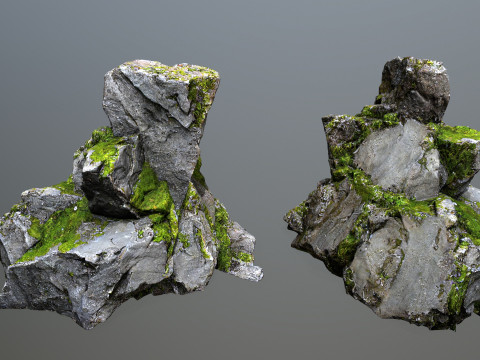 Mossy rocks 3D 模型