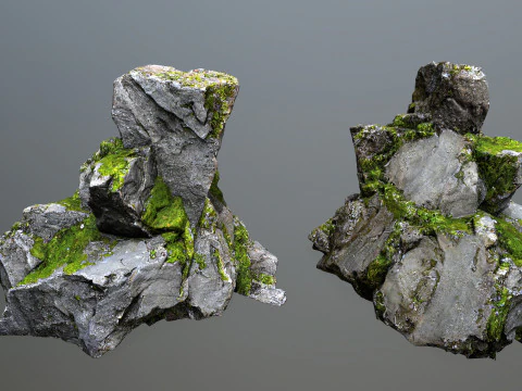 Mossy rocks 3D Model