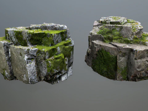 Mossy rocks 3D Model