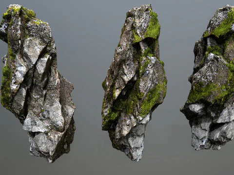 Mossy rocks 3D Model