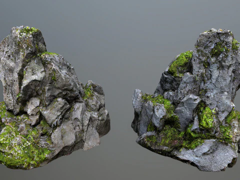 Mossy rocks 3D Model