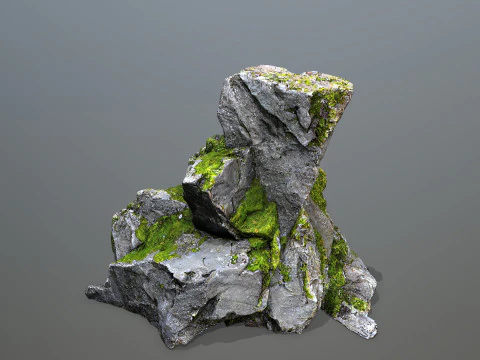 Mossy rocks 3D Model