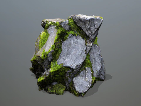 Mossy rocks 3D Model