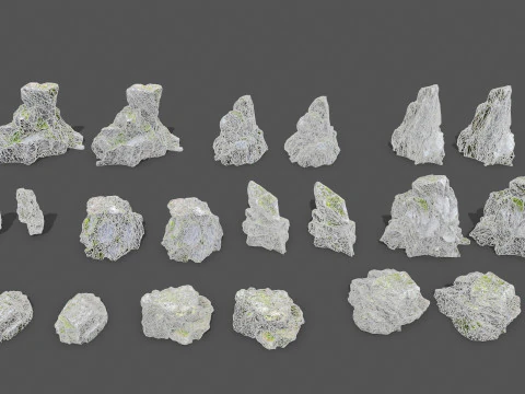 Mossy rocks 3D Model