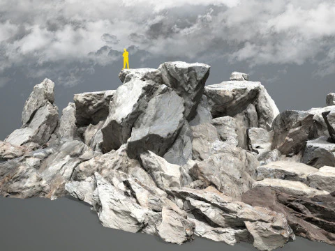 흰 바위 3D 모델