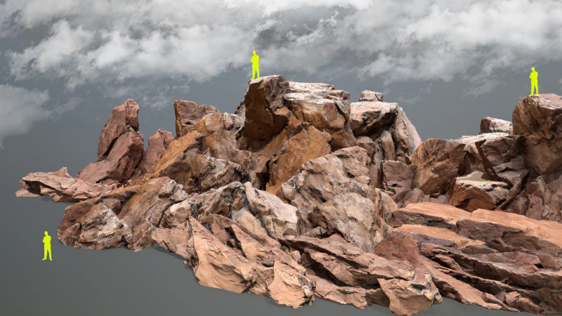 Desert rocks 3D Model .c4d .max .obj .3ds .fbx .stl .blend 