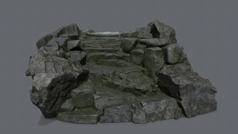 Old temple 3D Model .c4d .max .obj .3ds .fbx .stl .blend 