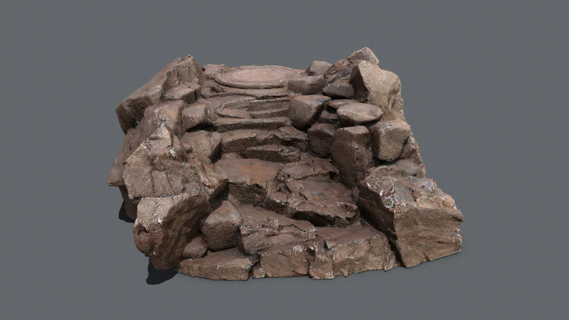 Old temple 3D Model .c4d .max .obj .3ds .fbx .stl .blend 