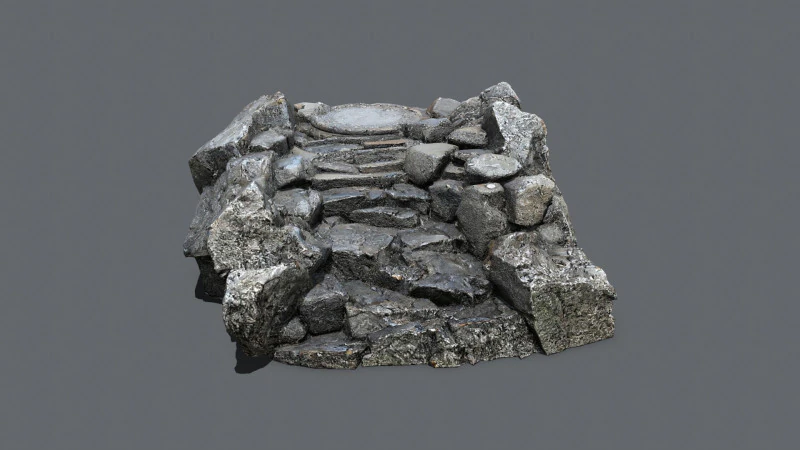 Old temple 3D Model .c4d .max .obj .3ds .fbx .stl .blend