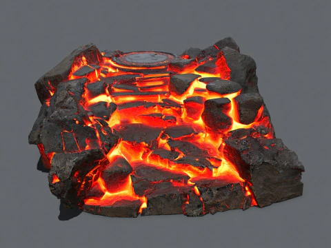 용암 옛 사원 3D 모델