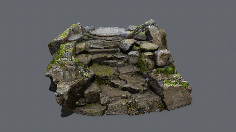Old temple 3D Model .c4d .max .obj .3ds .fbx .stl .blend 