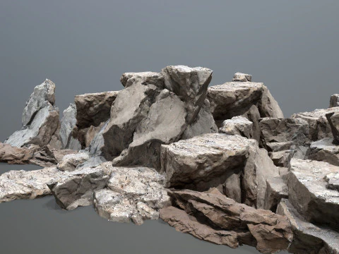 사막의 바위 3D 모델