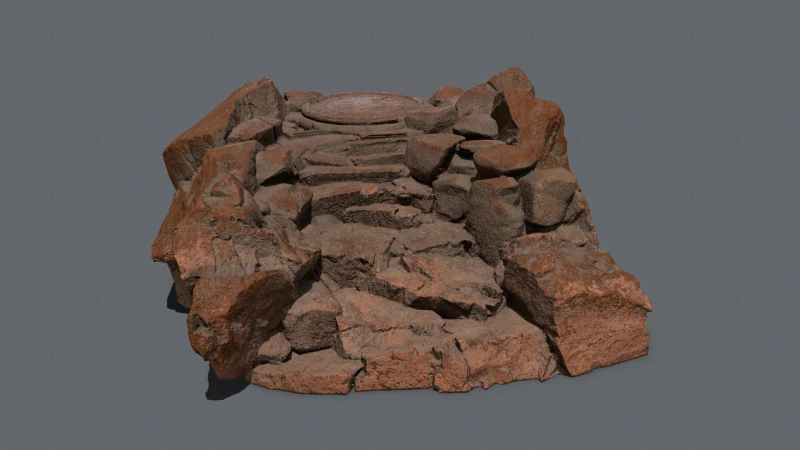 Old temple 3D Model .c4d .max .obj .3ds .fbx .stl .blend 