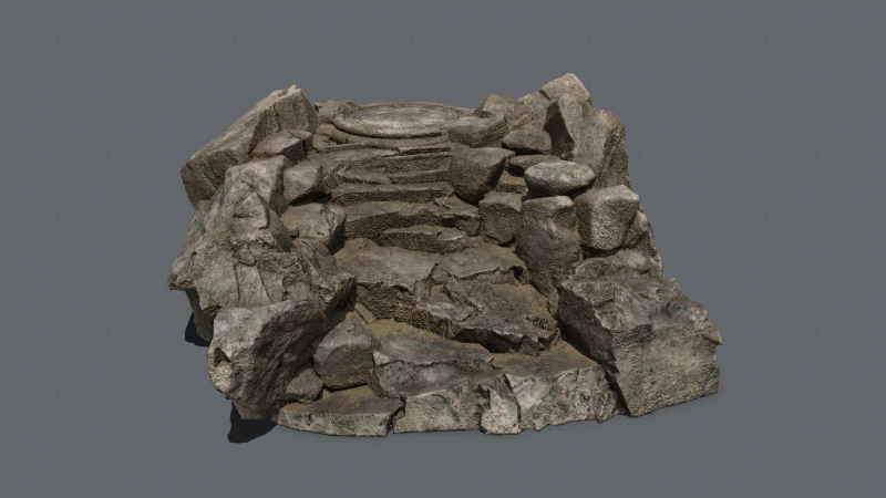 Old temple 3D Model .c4d .max .obj .3ds .fbx .stl .blend