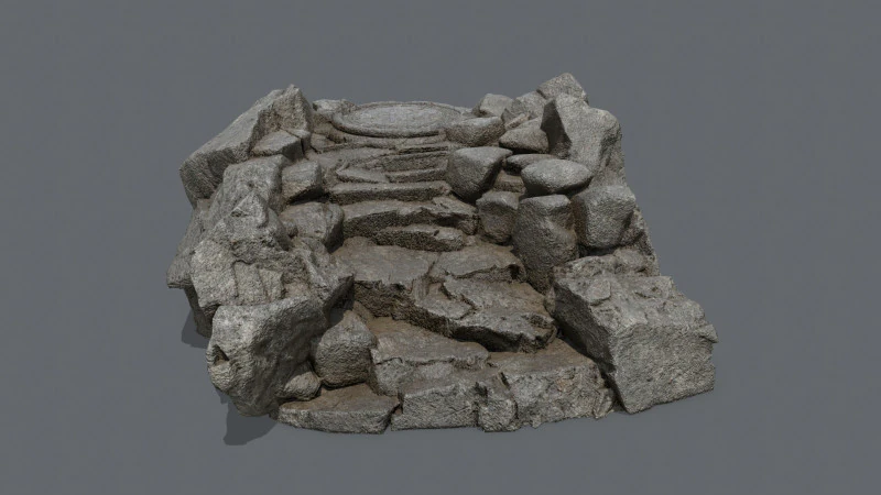 Old temple 3D Model .c4d .max .obj .3ds .fbx .stl .blend
