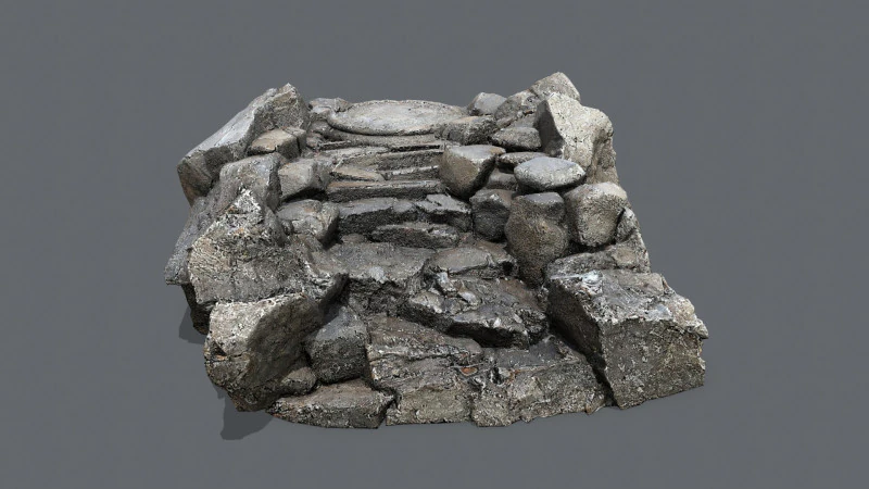 Old temple 3D Model .c4d .max .obj .3ds .fbx .stl .blend 