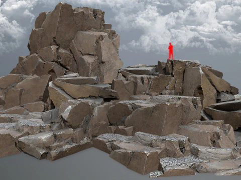 사막의 바위 3D 모델