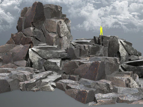 사막의 바위 3D 모델