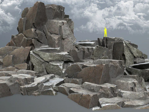 절벽 바위 3D 모델