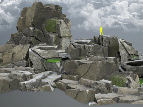 절벽 바위 3D 모델