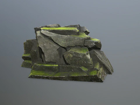 숲의 바위 3D 모델