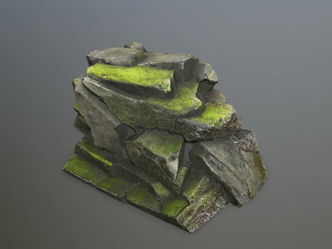 숲의 바위 3D 모델