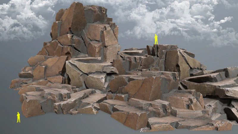 Desert cliff rocks 3D Model .c4d .max .obj .3ds .fbx .stl .blend 