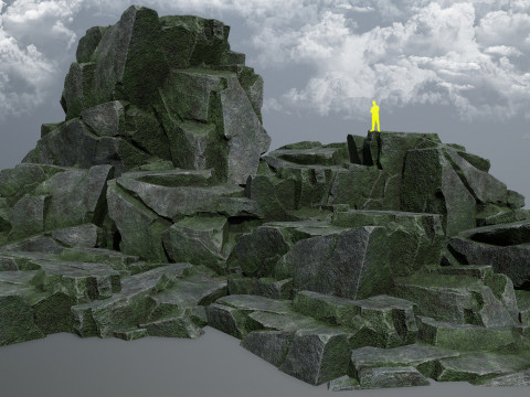 Mossy rocks Model 3D