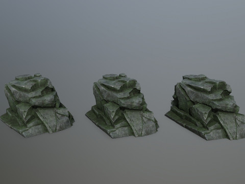 Mossy rocks 3D Model