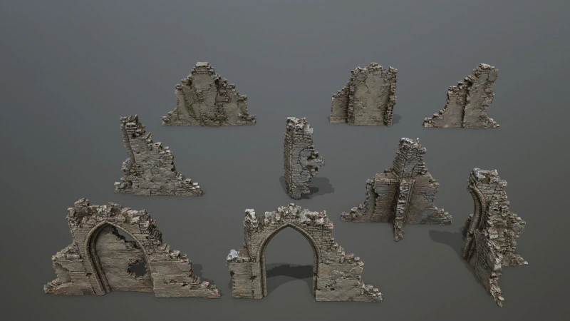 Ruin Gate 3D Model .c4d .max .obj .3ds .fbx .stl .blend 
