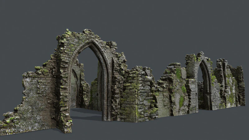 Ruin Gate 3D Model .c4d .max .obj .3ds .fbx .stl .blend 