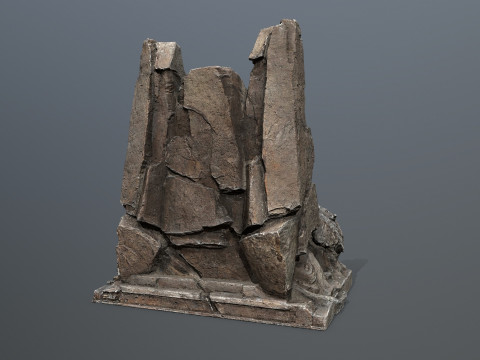 Lion Stone Throne 3D Модель