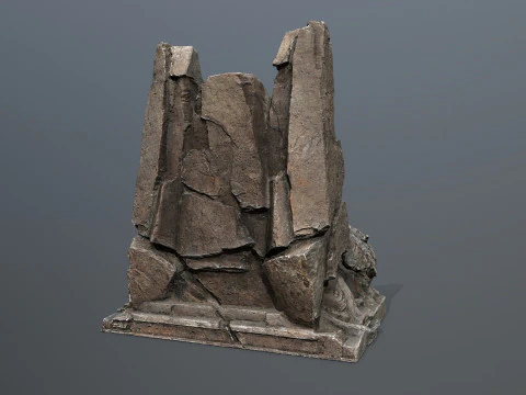 Lion Stone Throne 3D Model