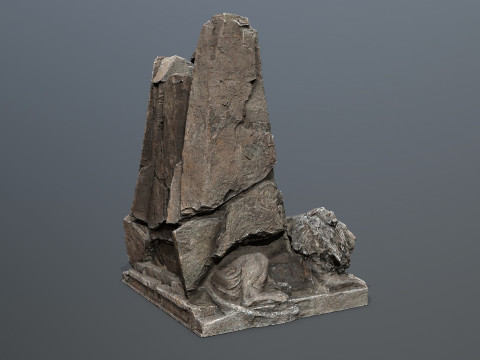 Lion Stone Throne 3D Модель