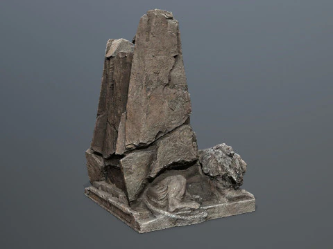Lion Stone Throne 3D Model