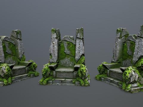 Lion Stone Throne 3D Model
