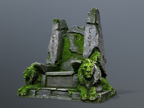 Lion Stone Throne 3D Model