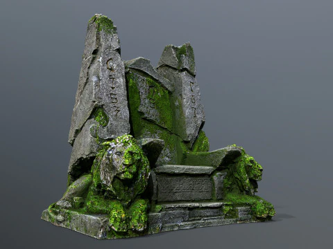 Lion Stone Throne 3D Model