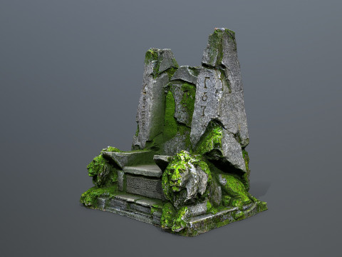 Lion Stone Throne 3D Model