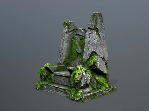 Lion Stone Throne 3D Model