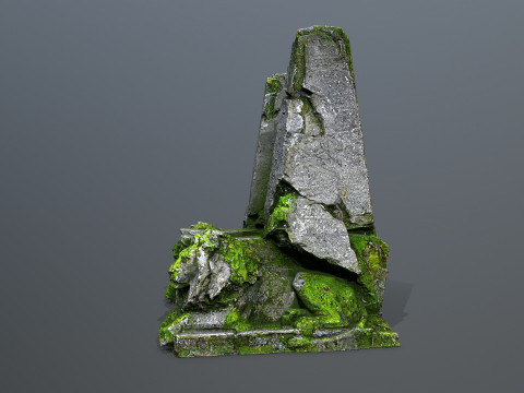 Lion Stone Throne 3D Model