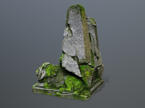 Lion Stone Throne 3D Model